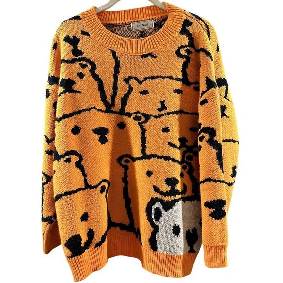 Shengu Sweaters - Bear Sweater – Orange – Size Medium